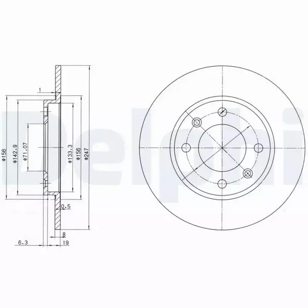 DELPHI TARCZE HAMULCOWE TYŁ BG2800 