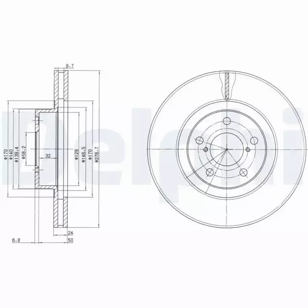 DELPHI TARCZE HAMULCOWE PRZÓD BG2827 