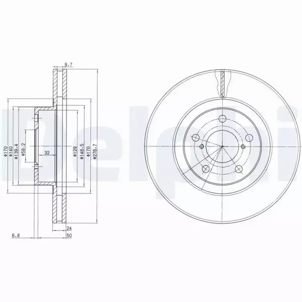 DELPHI TARCZE HAMULCOWE PRZÓD BG2827C 