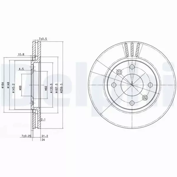 DELPHI TARCZE HAMULCOWE PRZÓD BG2871 