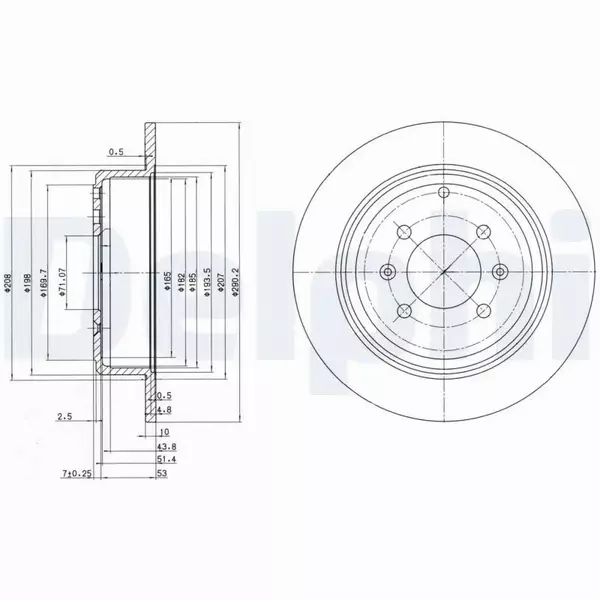 DELPHI TARCZE HAMULCOWE TYŁ BG2873C 