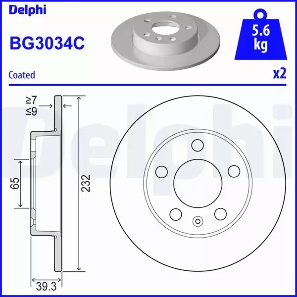 DELPHI TARCZE+KLOCKI P+T VW NEW BEETLE 280+232MM 