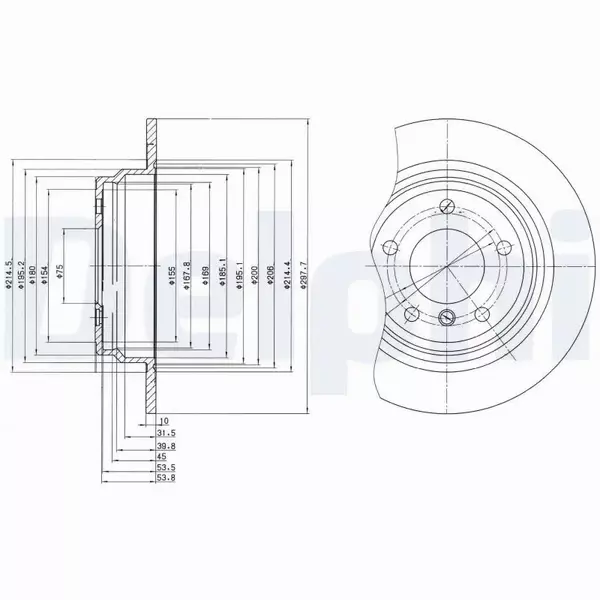 DELPHI TARCZE HAMULCOWE TYŁ BG3044 