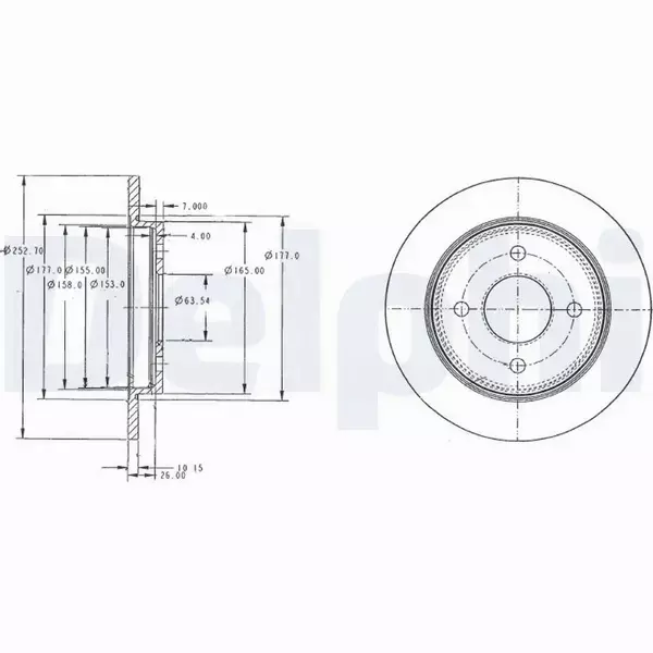 DELPHI TARCZE HAMULCOWE TYŁ BG3054C 