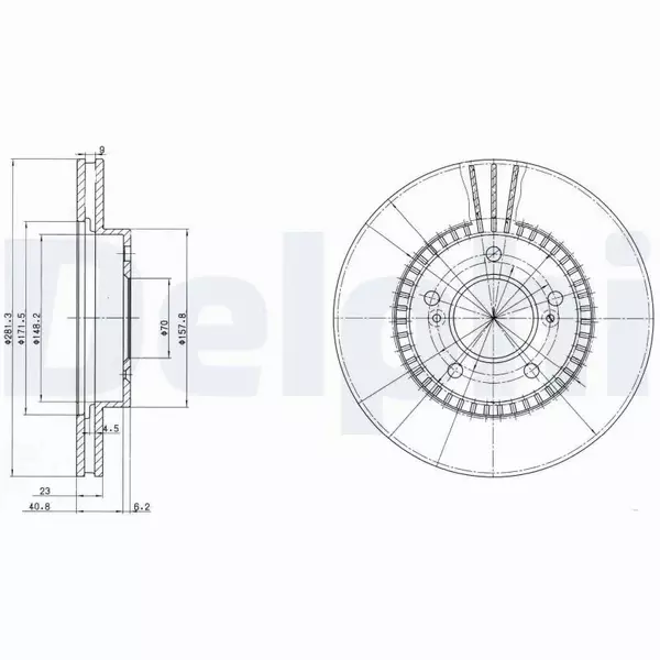 DELPHI TARCZE HAMULCOWE PRZÓD BG3061 