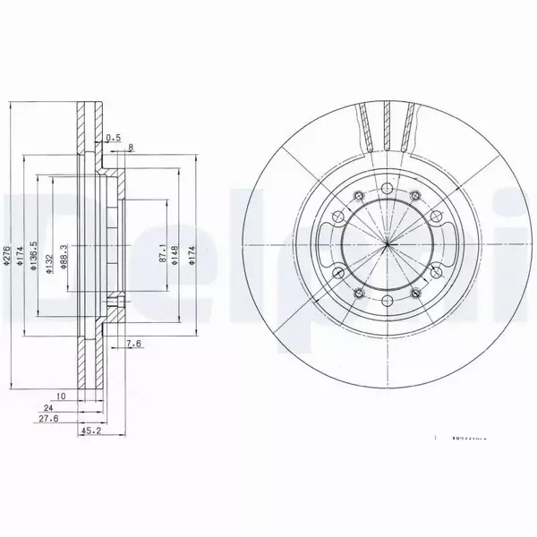 DELPHI TARCZE HAMULCOWE PRZÓD BG3099 