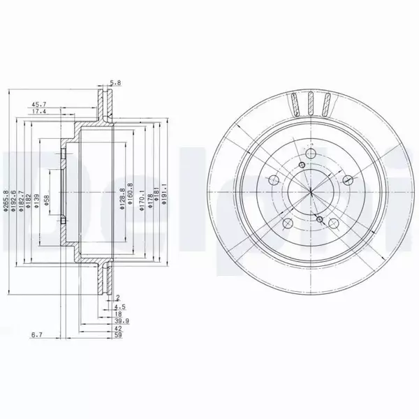 DELPHI TARCZE HAMULCOWE TYŁ BG3154 