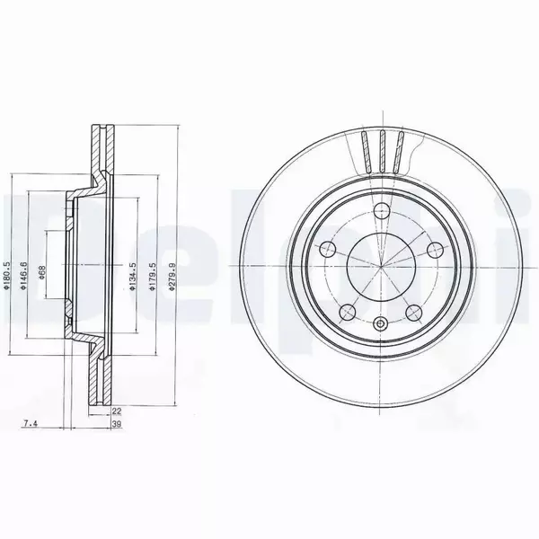 DELPHI TARCZE HAMULCOWE PRZÓD BG3198 