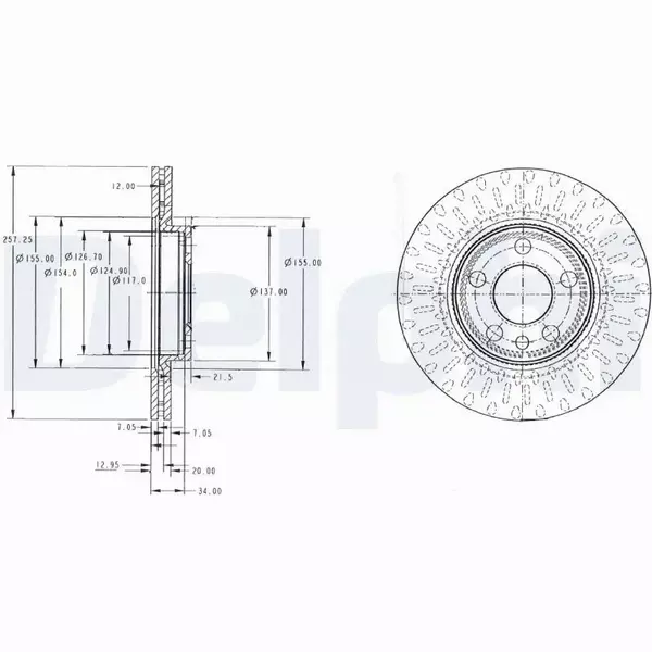 DELPHI TARCZE HAMULCOWE PRZÓD BG3222 