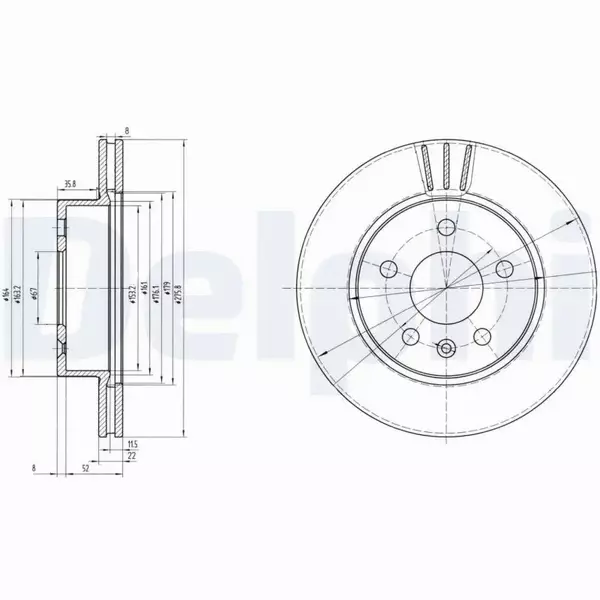 DELPHI TARCZE HAMULCOWE PRZÓD BG3296 