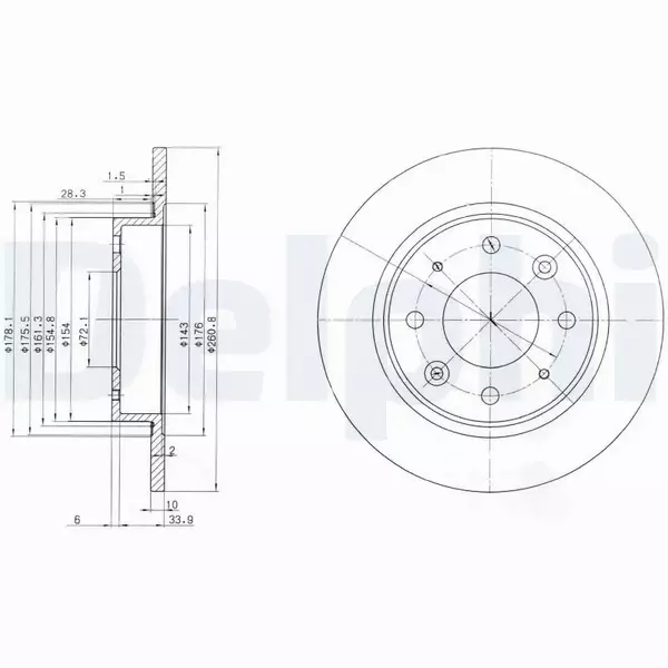 DELPHI TARCZE HAMULCOWE TYŁ BG3336 