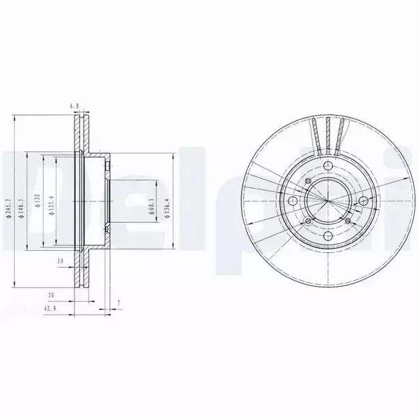 DELPHI TARCZE HAMULCOWE PRZÓD BG3341 