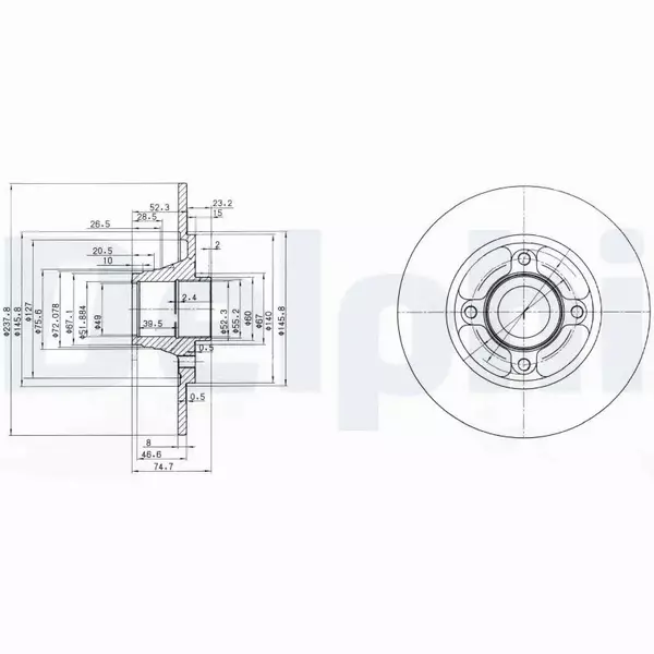 DELPHI TARCZE HAMULCOWE TYŁ BG3360 