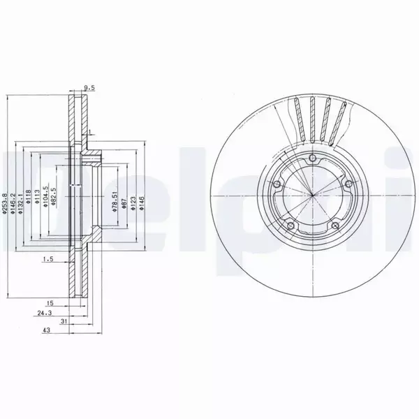 DELPHI TARCZE HAMULCOWE PRZÓD BG3365 