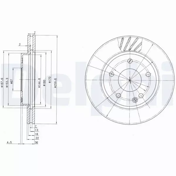 DELPHI TARCZE HAMULCOWE PRZÓD BG3395 