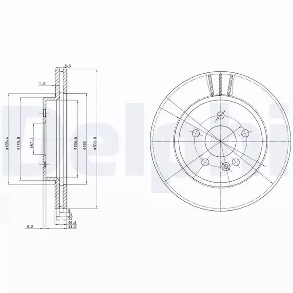 DELPHI TARCZE HAMULCOWE PRZÓD BG3397 