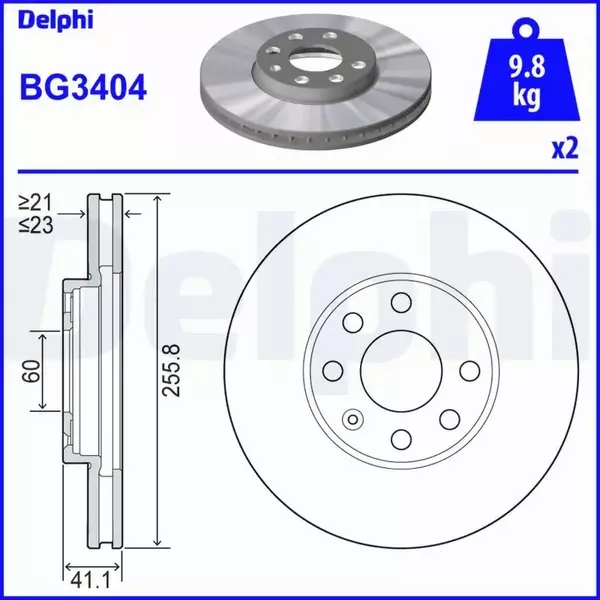 DELPHI TARCZE HAMULCOWE PRZÓD BG3404 