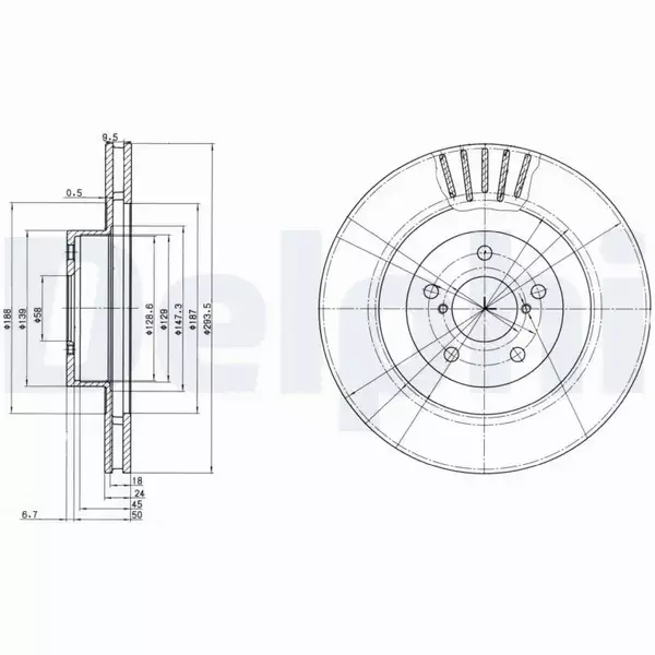 DELPHI TARCZE HAMULCOWE PRZÓD BG3413 