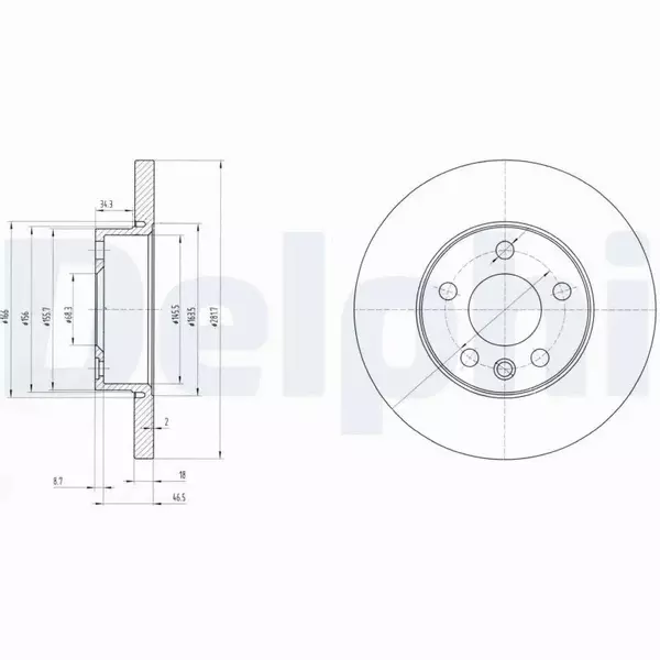 DELPHI TARCZE HAMULCOWE PRZÓD BG3415 