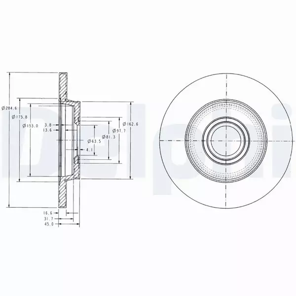 DELPHI TARCZE HAMULCOWE TYŁ BG3416 