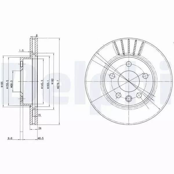 DELPHI TARCZE HAMULCOWE PRZÓD BG3417 