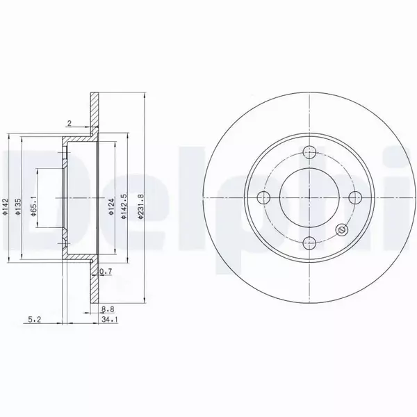 DELPHI TARCZE HAMULCOWE TYŁ BG3505 