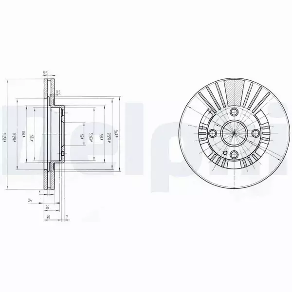 DELPHI TARCZE HAMULCOWE PRZÓD BG3509 