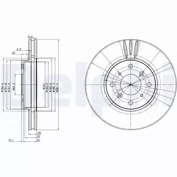 DELPHI TARCZE HAMULCOWE PRZÓD BG3516 