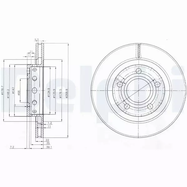 DELPHI TARCZE HAMULCOWE TYŁ BG3525 