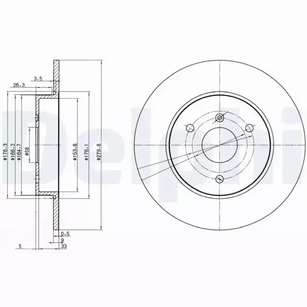 DELPHI TARCZE HAMULCOWE PRZÓD BG3526 