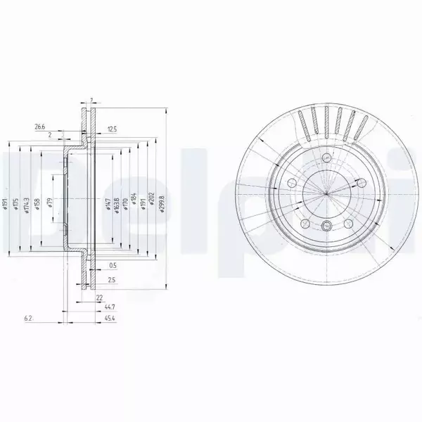 DELPHI TARCZE HAMULCOWE PRZÓD BG3527C 