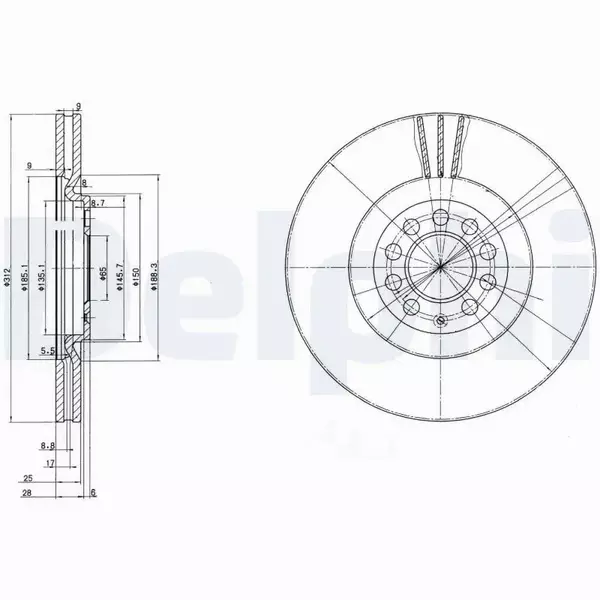 DELPHI TARCZE HAMULCOWE PRZÓD BG3528 