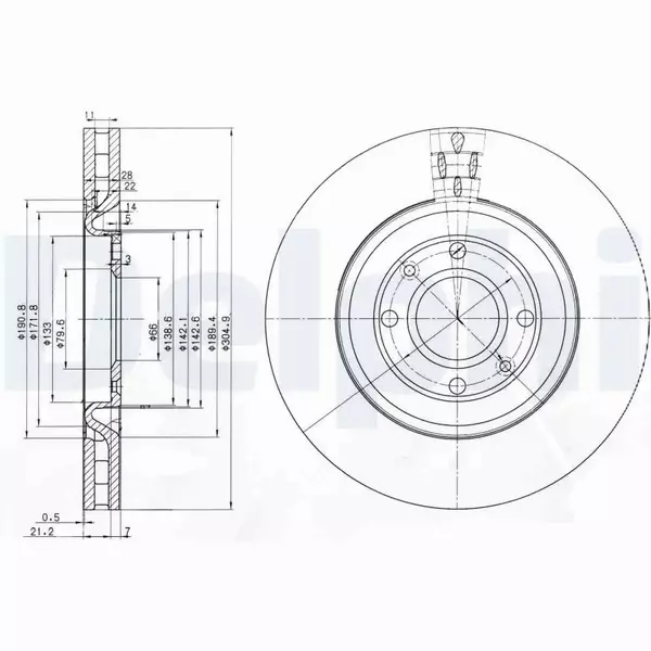 DELPHI TARCZE HAMULCOWE PRZÓD BG3529 