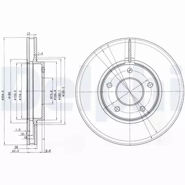 DELPHI TARCZE HAMULCOWE PRZÓD BG3547 