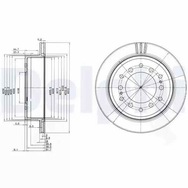 DELPHI TARCZE HAMULCOWE TYŁ BG3557 