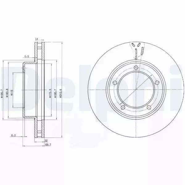 DELPHI TARCZE HAMULCOWE PRZÓD BG3558 