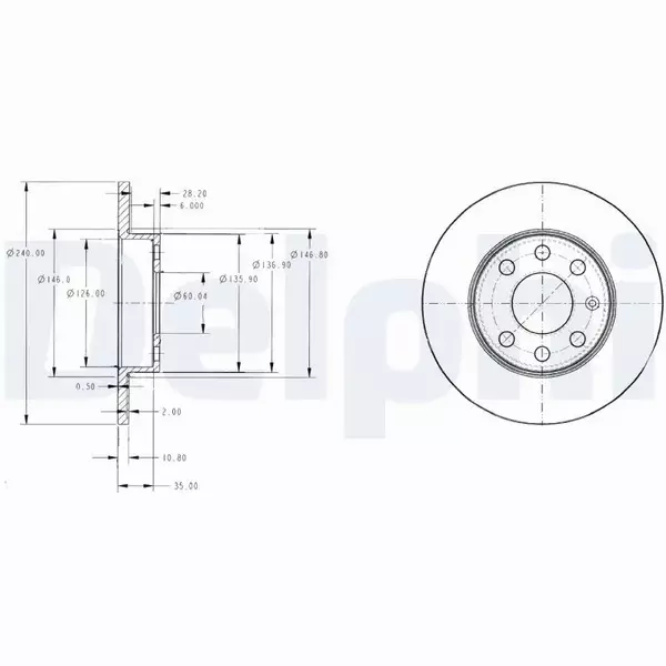 DELPHI TARCZE HAMULCOWE PRZÓD BG3567 