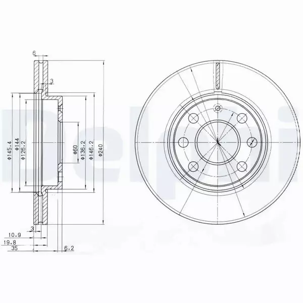 DELPHI TARCZE HAMULCOWE PRZÓD BG3568 