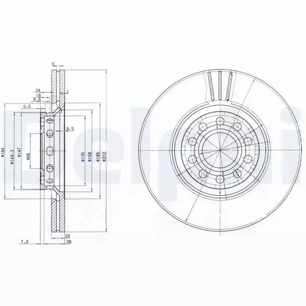 DELPHI TARCZE HAMULCOWE PRZÓD BG3657 