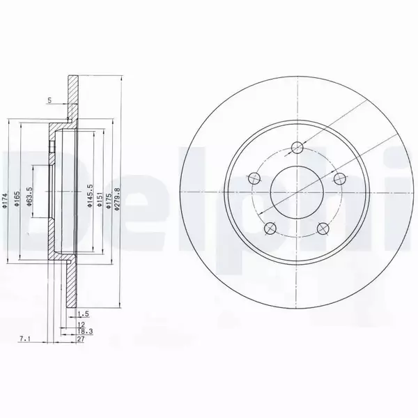 DELPHI TARCZE HAMULCOWE TYŁ BG3663 