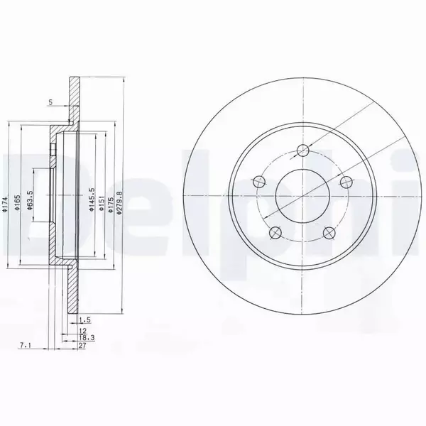 DELPHI TARCZE HAMULCOWE TYŁ BG3663C 