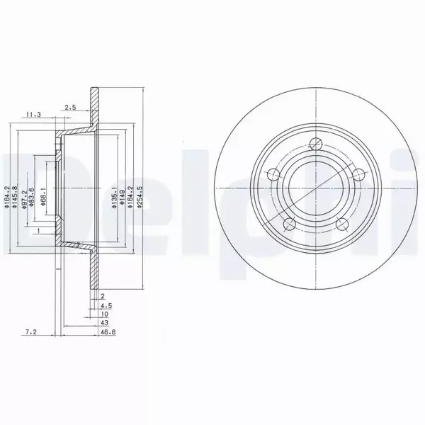 DELPHI TARCZE HAMULCOWE TYŁ BG3672 