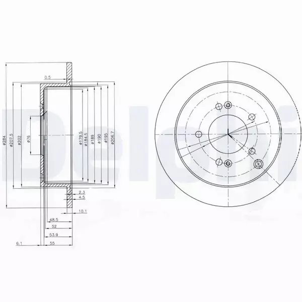 DELPHI TARCZE+KLOCKI TYŁ KIA SPORTAGE JE 284MM 