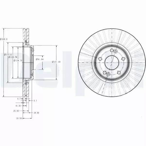 DELPHI TARCZE HAMULCOWE PRZÓD BG3688 