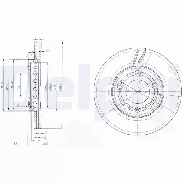 DELPHI TARCZE HAMULCOWE PRZÓD BG3695 