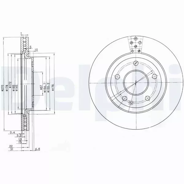 DELPHI TARCZE HAMULCOWE PRZÓD BG3709 