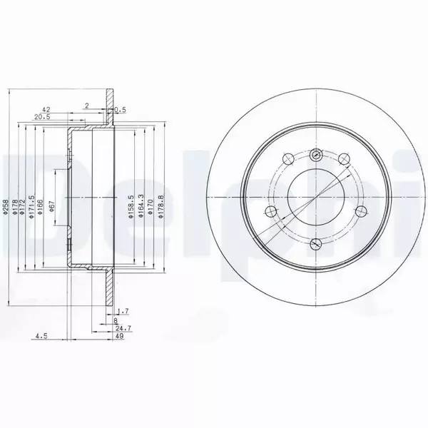 DELPHI TARCZE+KLOCKI TYŁ MERCEDES A W168 258MM 