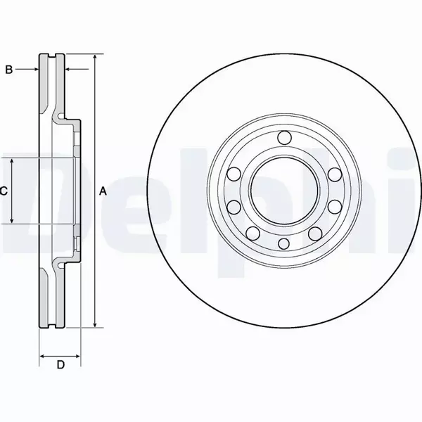 DELPHI TARCZE HAMULCOWE PRZÓD BG3713 