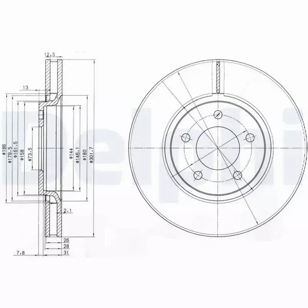 DELPHI TARCZE HAMULCOWE PRZÓD BG3716 