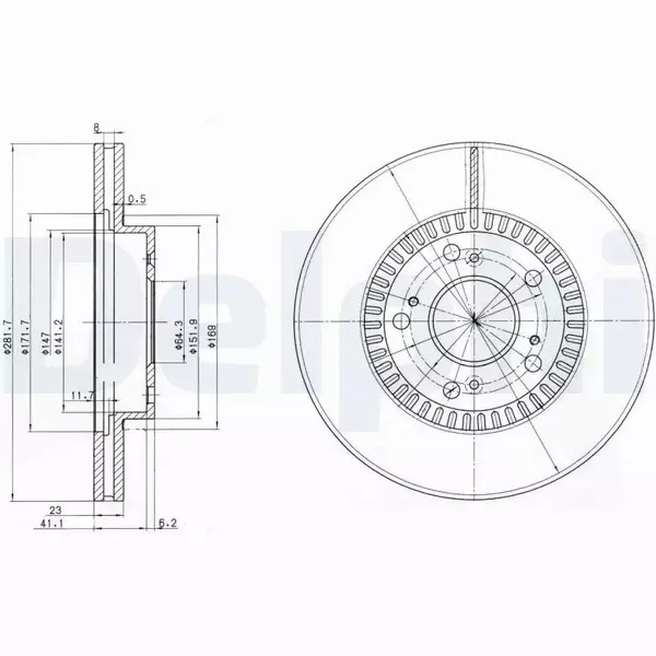 DELPHI TARCZE HAMULCOWE TYŁ BG3720 